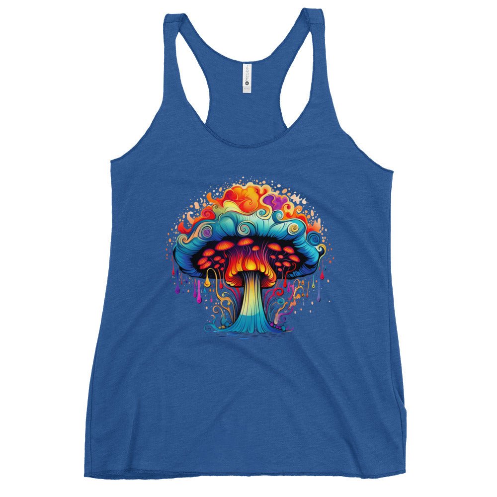 Trippy Mushroom Dreams – Psychedelic Mushroom Racer Tank Top by Fungal Drip