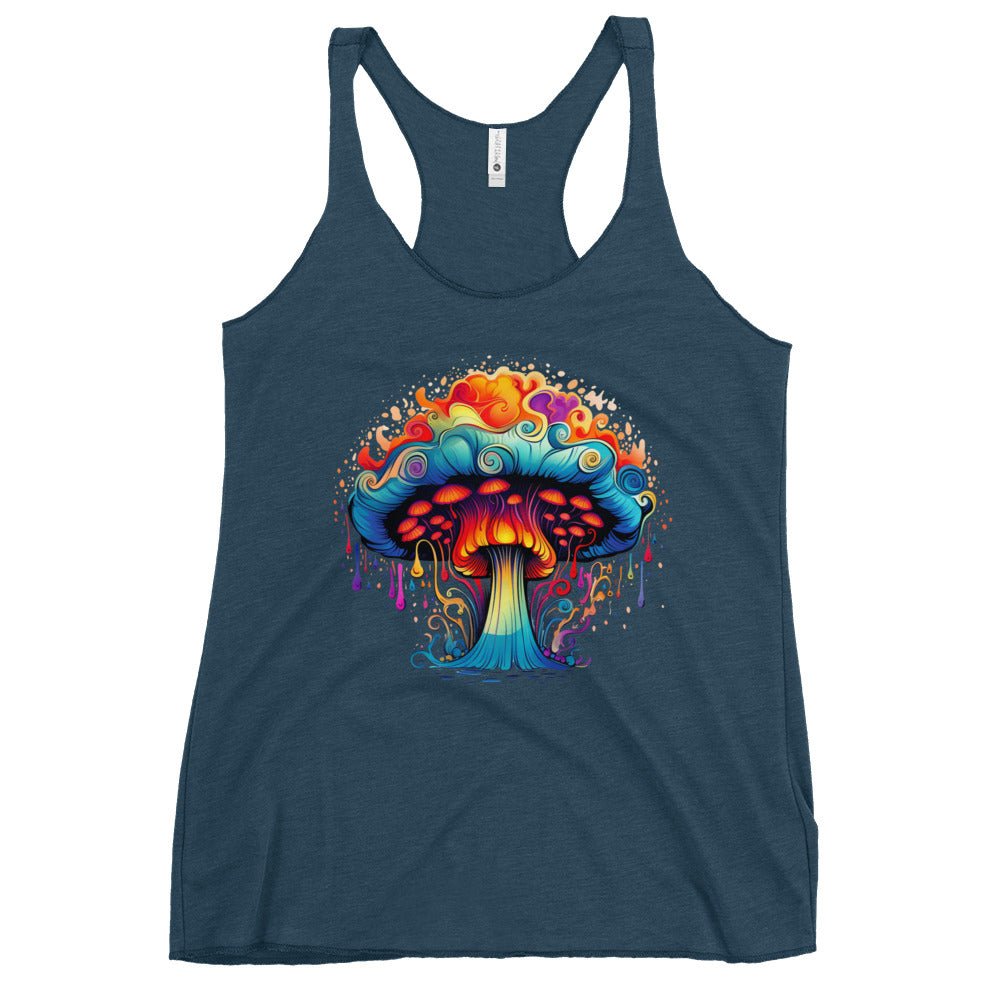 Trippy Mushroom Dreams – Psychedelic Mushroom Racer Tank Top by Fungal Drip