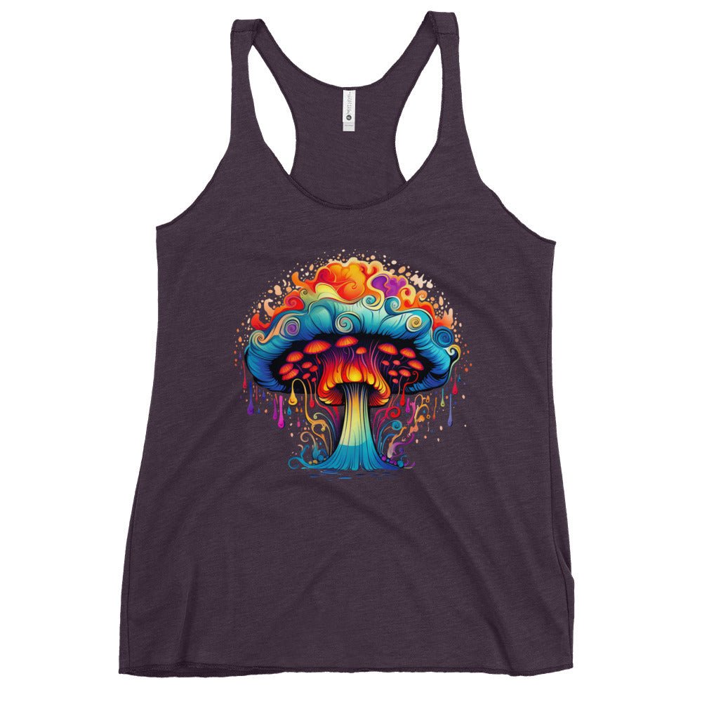 Trippy Mushroom Dreams – Psychedelic Mushroom Racer Tank Top by Fungal Drip